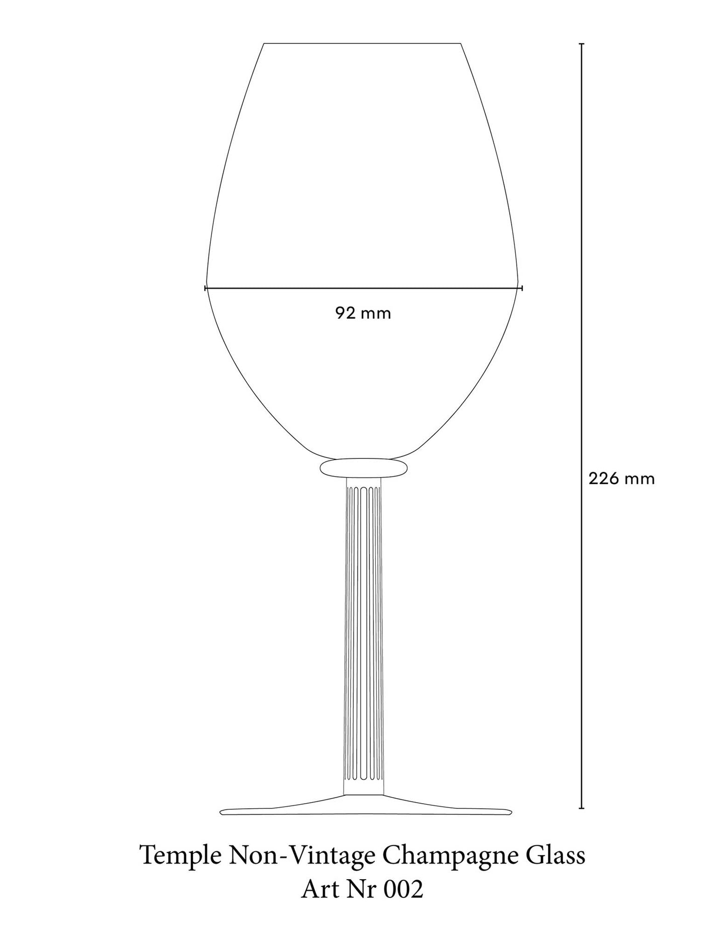 Temple Non-Vintage Champagneglas, 2-pack - Altare Studios